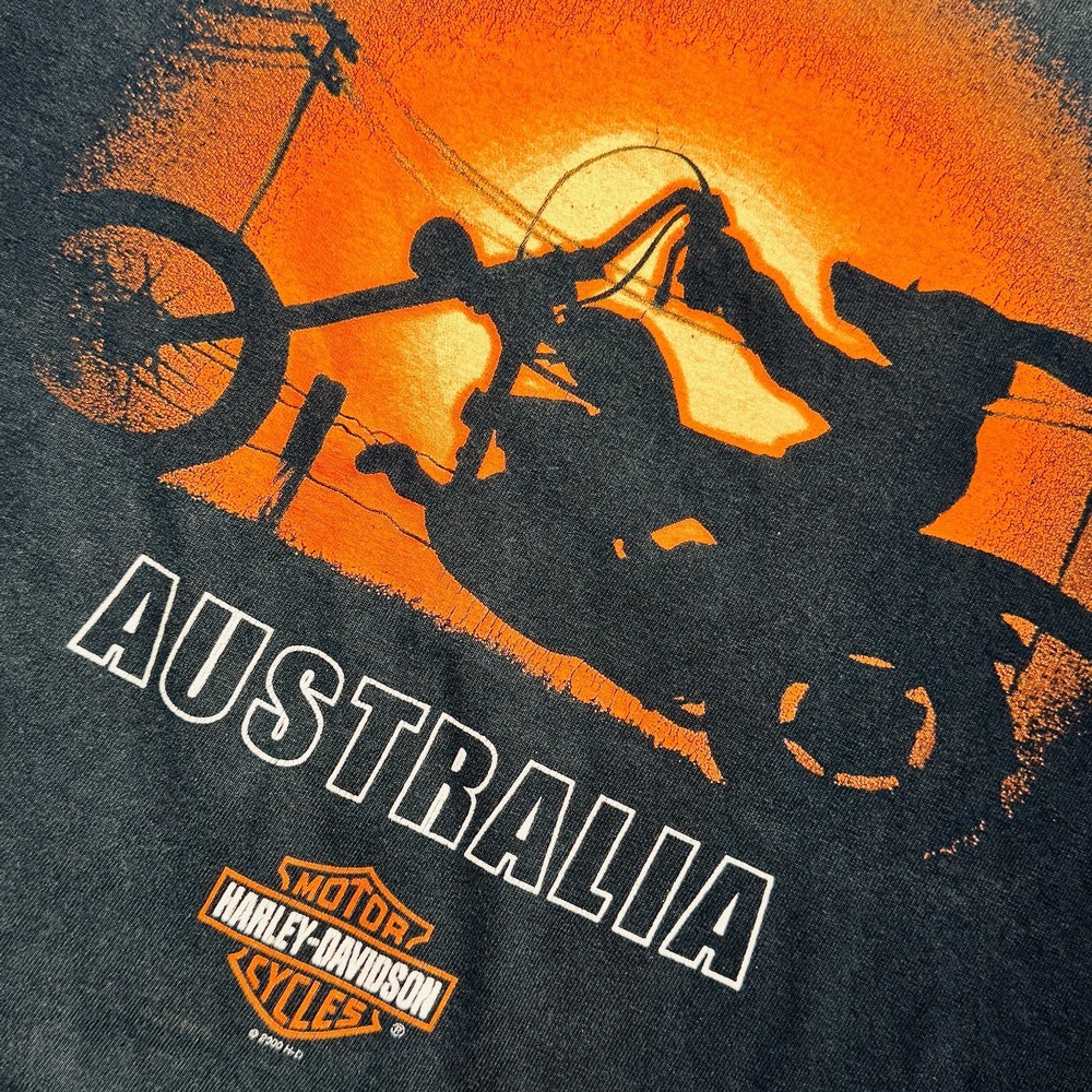 2000 Harley Davidson Australia Trivett Sydney Tee Shirt Lg Kangaroo Chopper Y2K - Picture 1 of 12